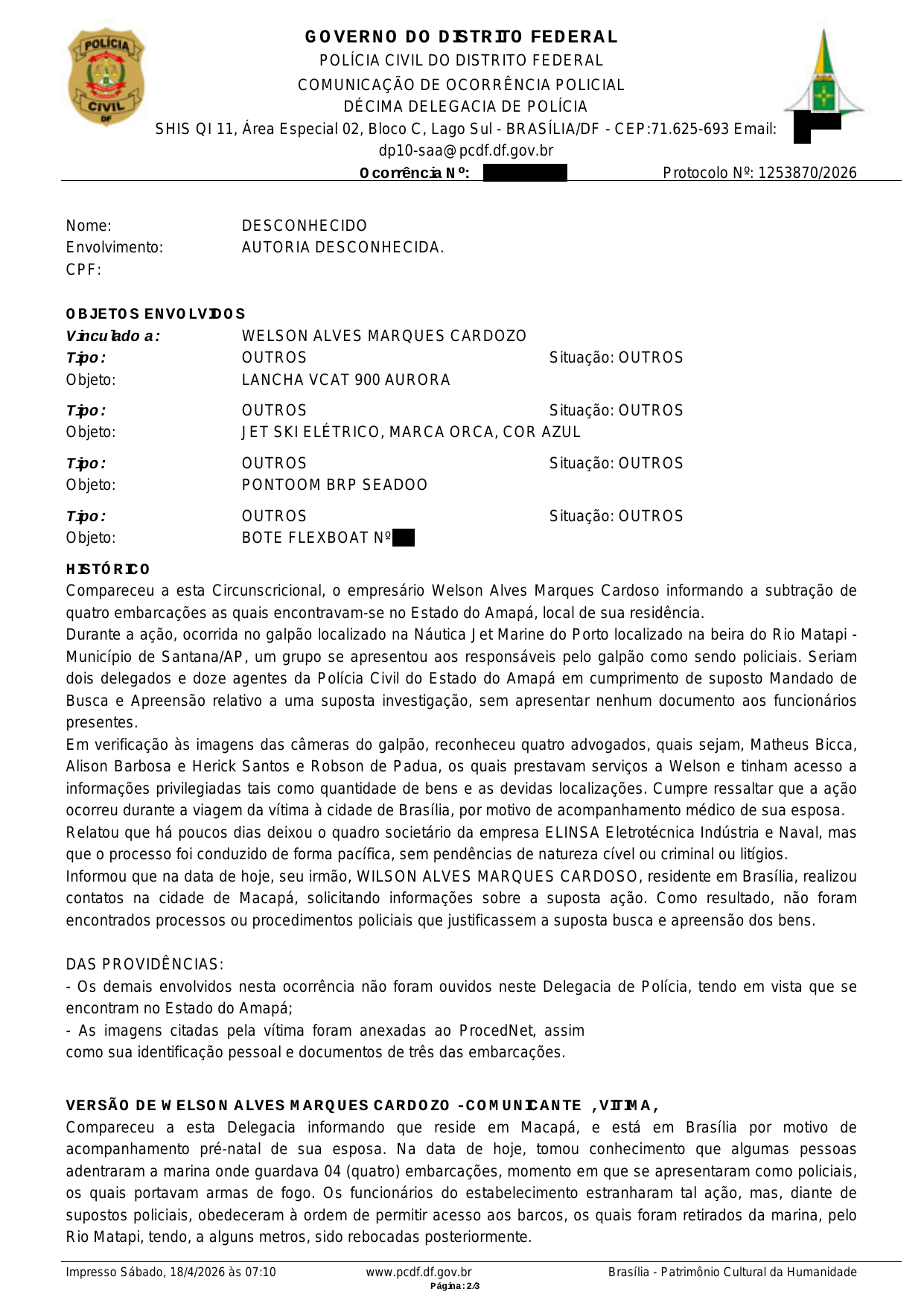 Página 2 — BO 773/2026-0 — versão integral autenticada (PCDF) (com dados sensíveis redigidos)