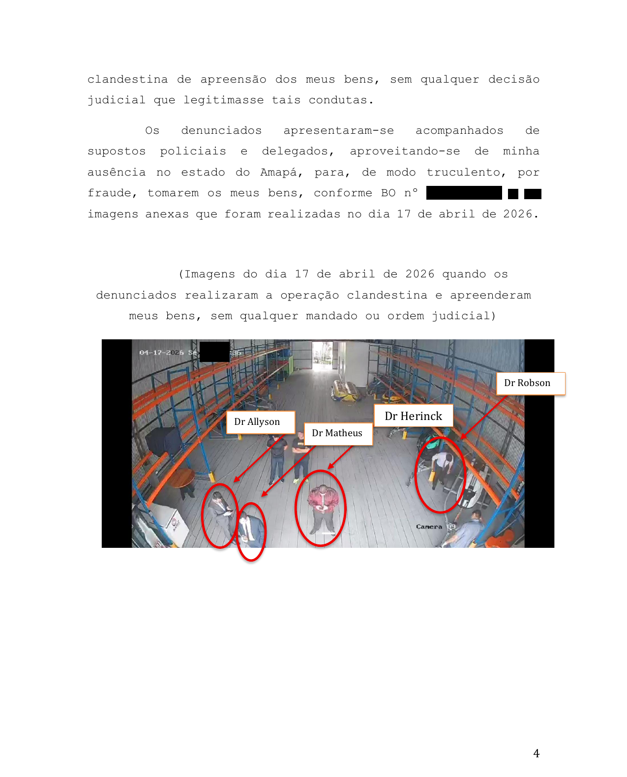 Página 4 — Representação à OAB/AP — pedido de exclusão dos advogados (com dados sensíveis redigidos)